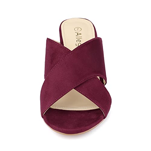 Allegra K Women's Crisscross Strap Block Heel Slide Sandals2