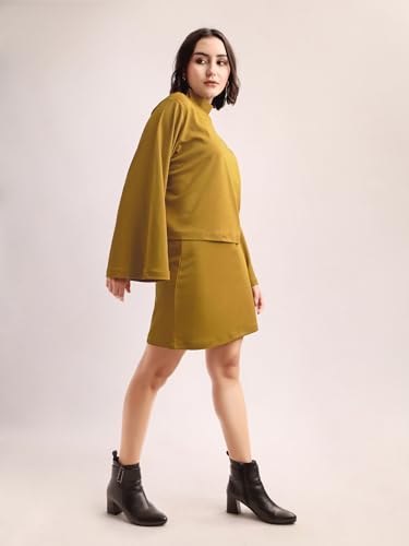 Image of PURVAJA Women's Full Sleeve Top with Skirt Solid Co-ords Set