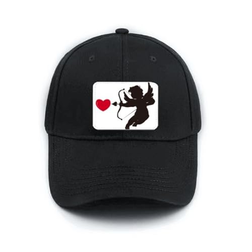 Casquette classique Cupidon Angel Love Heart noire, le cadeau romantique idéal pour elle et lui