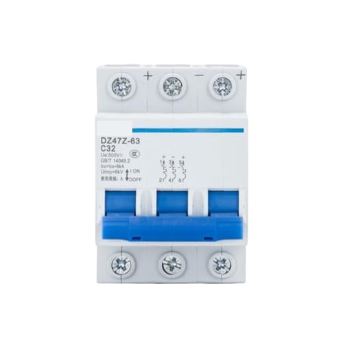 Mini disyuntor fotovoltaico DC 3P 32A carril Din fusible 750V 6KA 2