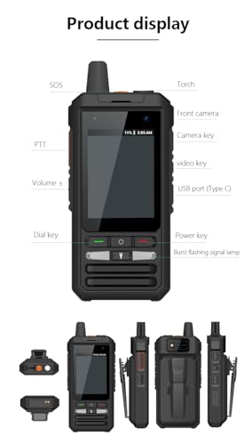 Anysecu W8pro 4G Network Radio Zello Android 10 WiFi 2.8i NCH Mobile Phone Realptt GPS Walkie Talkie Support Zello and Real PTT