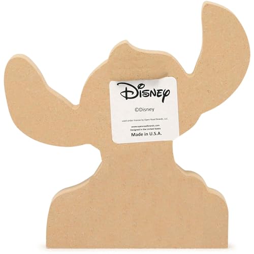 Image of Disney Lilo and Stitch Movie Shelf Sitter Decor | Stitch Chunky Wood Block Cutout for Play Room, Kids' Bedroom or Office