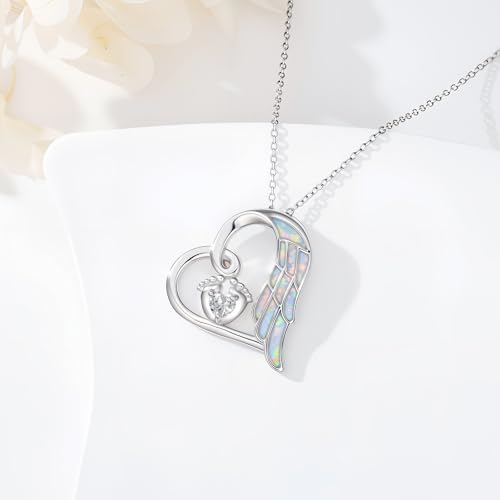 Miscarriage Necklace Gifts for Mothers 925 Sterling Silver Mommy of An Angel Pendant Memorial Jewelry Loss of Pregnancy Sympathy Gifts for Women3