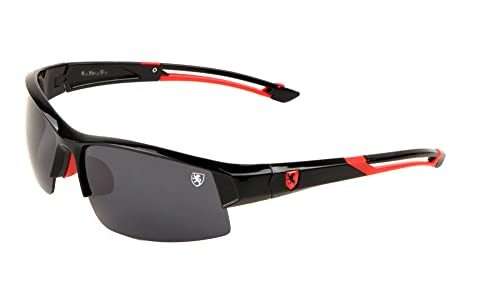 Dweebzilla Khan Sport Slim Half Rim Wrap Around Shield Sunglasses