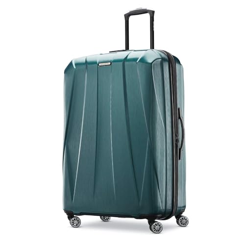 Image of Samsonite Centric 2 Hardside Expandable Luggage with Spinner Wheels, Emerald Green, Checked-Large 28-Inch