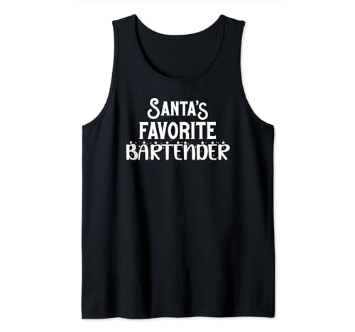 Funny Bartender Santa's Favorite Bartender Camiseta sin Mangas