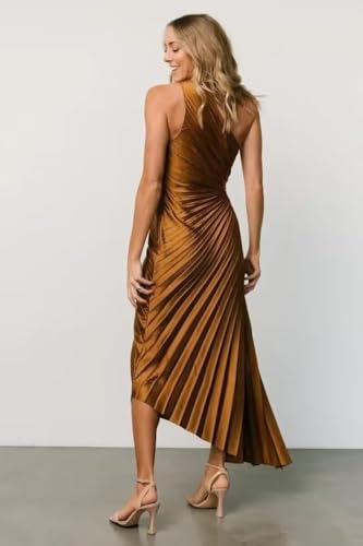 One Shoulder Bridesmaid Dresses for Women Long Pleated Satin Formal Wedding Guest Dress 20252