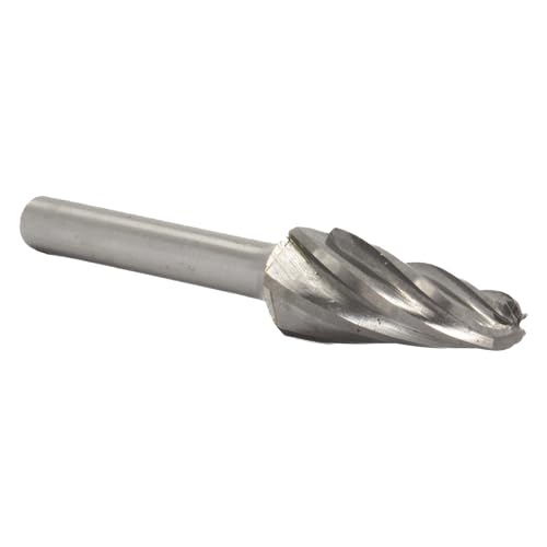 Image of Drill America SL-6NF Carbide Burr /Rotary File Cone Radius End None-Ferrous for Aluminum 5 /8 inch Dia. x 1-5 /16 inch Cut Length with 1 /4 inch Shank and 3-1 /16 inch Overall Length, DUL Series