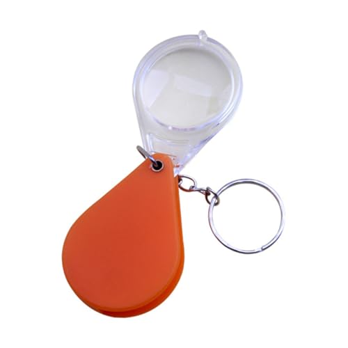 FOMIYES 2pcs Magnifier Keychains for Keyring Plastic Portable 10x Magnifier Loupe Metal Attachment