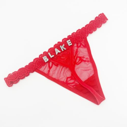 Personalized Thong with Name – Custom Rhinestone Letter Thong for Women – Sexy Lace Underwear – Gift for Valentine’s Day, Birthday, Anniversary – Sizes M, L, XL – Multiple Color Options4
