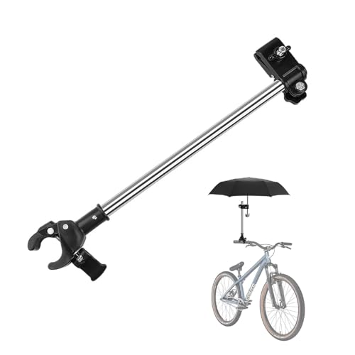 LKCCTK ステンレス鋼傘サポートホルダー 安定ホルダー 傘の固定 紫外線対策 日除け 雨 速い固定 取り付け簡単 360°回転 高さ調節可能 自転車 電動自転車 ベビーカー オートバイ 車椅子用
