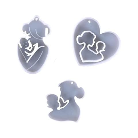 3 Pcs Mold Mother and Child Avatar Candy Mould Silicone Casting Model for Mothers Day Gift Cover