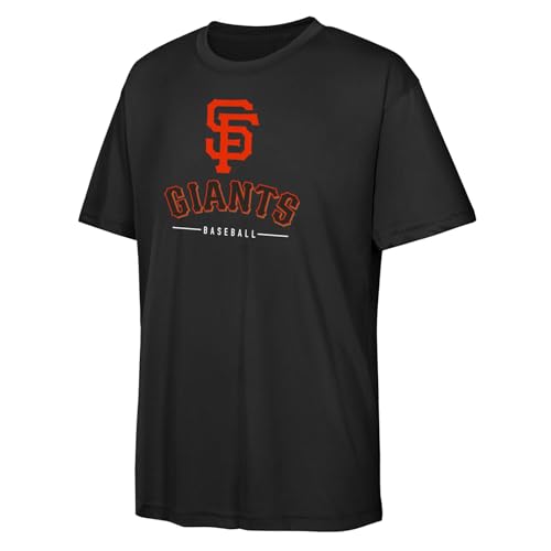 MLB Kids Youth 4-20 Official Team Spirit Premier T-Shirt (US Numeric 14 16 Regular San Francisco Giants - Black)