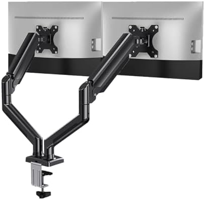 Buy HUANUO Dual Monitor Stand - Height Adjustable Gas Spring Double Arm Monitor Mount Desk Stand Fits Two 17 To 32 Inch Screens With Clamp Grommet Mounting Base Each Arm Holds Up To 19 8 Lbs - View #2