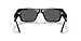 Versace VE4416U 53mm Non-Polarized Rectangle Sunglasses for Men – Black Acetate Frame with Black Temples, 100% UV Protection, Lightweight & Comfortable Sunglasses, eShades Eyewear Kit Included
