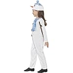 Smiffys Disfraz de muñeco de nieve para niños, blanco con mono y sombrero, disfraz de Navidad para niños pequeños