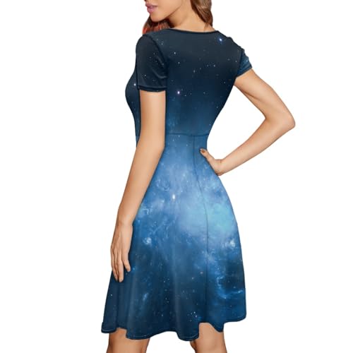 Image of Forchrinse Native Aztec Style Black White Geometric Women's Midi Dress Casual Long Dress Round Neck Swing Dress