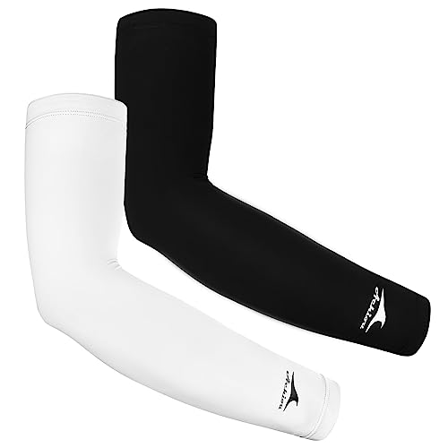 Achiou Cooling Ice Silk Arm Sleeves, Summer UV Sun Protection Compression Sleeves UPF 50+ for Women Volleyball Youth Sports