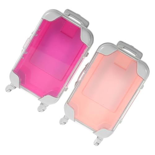 SAFIGLE 2個 ミニメイクアップスーツケース 小型携帯用化粧収納ケース コスメブラシホルダー付き 持ち運び便利 軽量コンパクト トラベル用