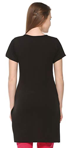Image of In Love Women's Printed Cotton Plus Size Longline T-Shirt Half Sleeve with Pockets Pack of 2
