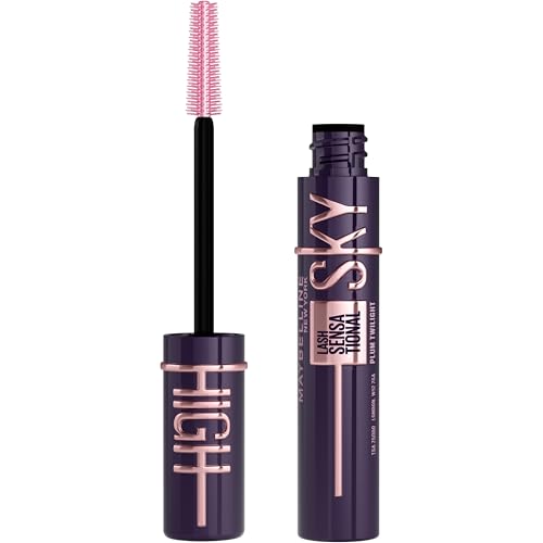 Maybelline New York Mascara Allungante e Volumizzante, Lunghezza e Volume Senza Limiti, Tenuta 24H, Arricchito con Pigmenti Color Prugna, Lash Sensational Sky High, TonalitĂ : Plum Twilight, 7,2 ml