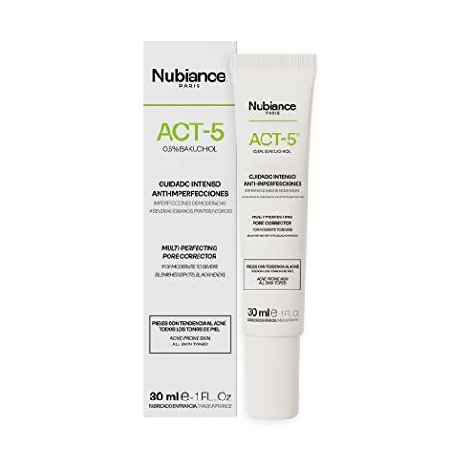 Nubiance - Act-5 Crema Anti Acne Para El Cuidado Del Rostro - Crema Tratamiento Acne Anti Espinillas Para Pieles Grasas Y Secas Con Tendencia A La Hiperseborrea. Crema Para Granos Puntos Negros.