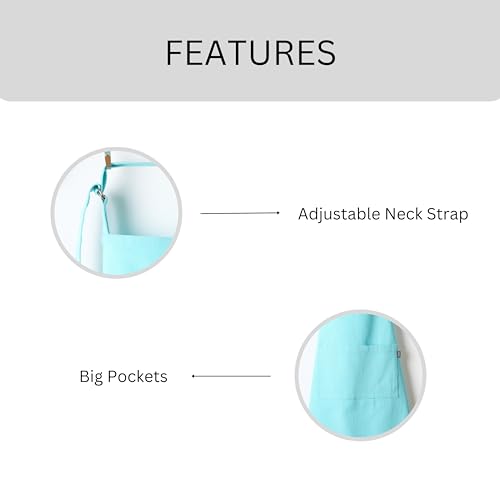 Image of Uni Plain Apron Title - 100% Cotton Kitchen Apron For Women & Men | Uni Plain, (28 inch X32 inch) | Durable Apron with Spacious Pocket - Perfect Kitchen Set for Home or Professional Use