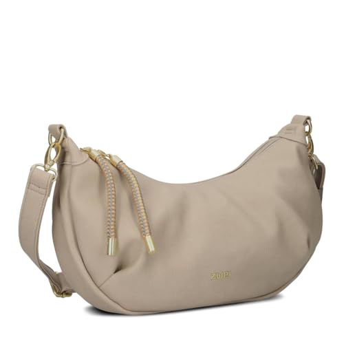 Zwei Moon Bag Lola LO70 elegante Halbmondtasche (4 Liter) Schultertasche mit verstellbarem Gurt, 2 Mesh-Innenfächer, herausnehmbarer Schlüsselanhänger, vielseitige Damen Trend-Tasche (sand)