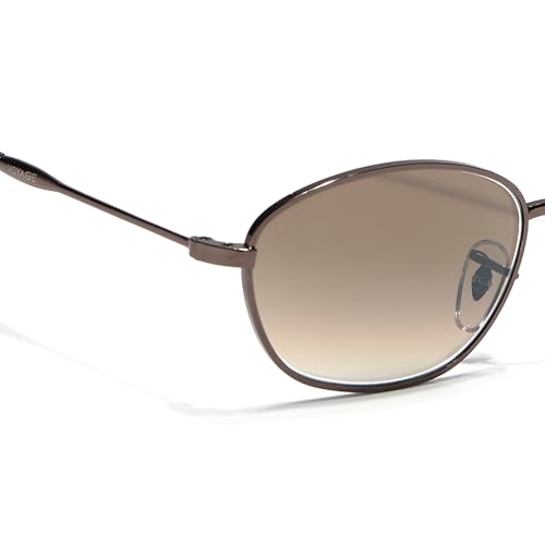 Image of Voyage Oval Polarized Sunglasses for Men & Women (Black Lens | Grey Frame - MG7625)