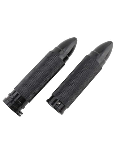 Poignées moto Bullet 25 mm usinées noires de haute finition pour custom Electra Glide