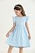 Fdqin Girls Birthday Party Dress Tween Flutter Sleeve Shiny Tulle Dress Girl Fashion Tutu Dresses Size Light Blue 7-8 Years