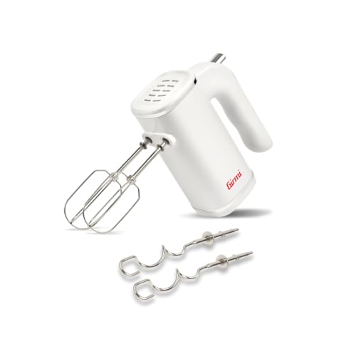 Girmi SB04 Sbattitore Elettrico, 150W, Sbattitori Inox per montare panna ed albumi, Funzione Turbo, Ganci Inox per impasti dolci e salati, 5 Velocità, Bianco