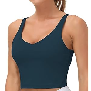 THE GYM PEOPLE Womens’ Sports Bra Longline Wirefree Padded with Medium Support
