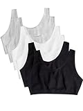 Fruit of the Loom Women's Built Up Tank Style Sports Bra, Black/White/Heather Grey/Black/White/Heather Grey, 36