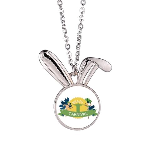 Pendentif lapin Corcovado collier carnaval Brésil bijoux femme animal