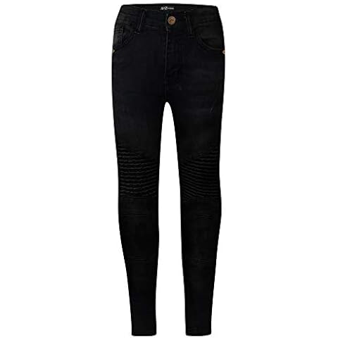 A2Z 4 Kids Boys Jet Black Biker Jeans Cover