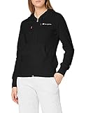 Champion Damen Kapuzenpullover Classic Small Logo Hooded Full Zip Sweatshirt, Schwarz, S
