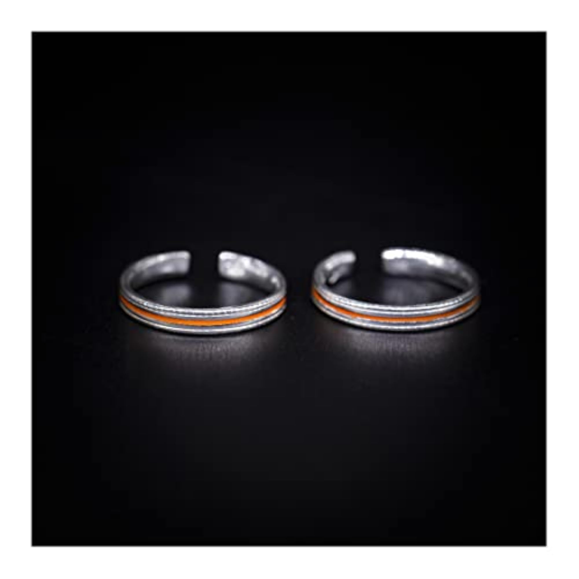 Women's Pure Silver Meena Enamel Band Toe Ring, Durable Design