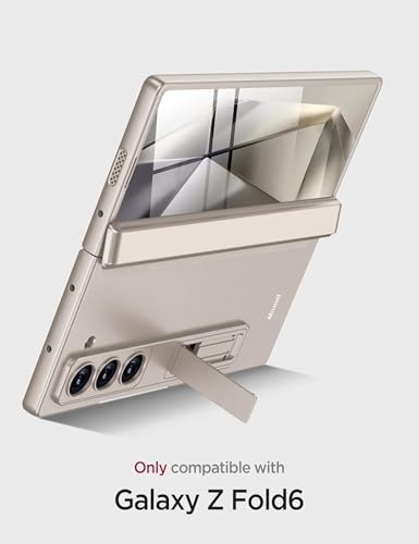 Image of Kapa Magnetic Hinge with Inbuilt Stand Case for Samsung Galaxy Z Fold 6 | Shockproof Stand Hybrid Bumper Back Cover (Titanium)