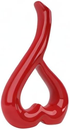 Red Creative Vases Home Decor Heart Shaped Ceramic Vase Desktop Receptacle Adornment Craft Art Vase Gift for Home Decor Living Room Receptacle Bedroom - Image 10