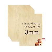 KF-Holz 10 Stück Sperrholzplatten Birke (A3 420 x 297 x 3mm) - Hochwertige Multiplex Platten für Bastelarbeiten, Holzzuschnitte, Modellbau