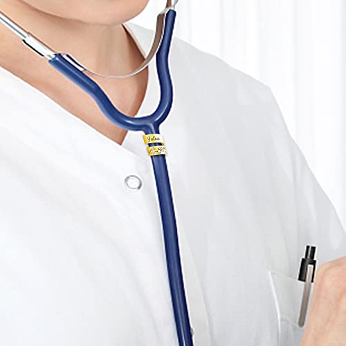 Stethoscope Name Tag, Personalized Stethoscope Id Tag For Nurses/Doctors Stethoscope Label Custom Name Birthflower Stethoscope Charm Accessories Gifts For Graduation Christmas Birthday #TOP5