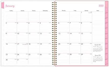 Blue Sky 2022 Weekly & Monthly Planner, 8.5" x 11", Frosted Flexible Cover, Wirebound, Mimi Pink (137264-22)