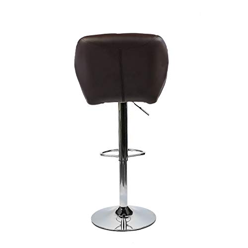 Puluomis Bar Stools Modern Hydraulic Adjustable Swivel Barstools, Leather Padded With Back, Dinning Chair With Chrome Base, Set Of 4, Brown #TOP6
