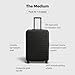 Away Medium Checked Luggage, Lightweight Hard Shell Suitcase with Spinner Wheels, Durable Rolling Luggage, TSA Lock, 26 Inch, Jet Black