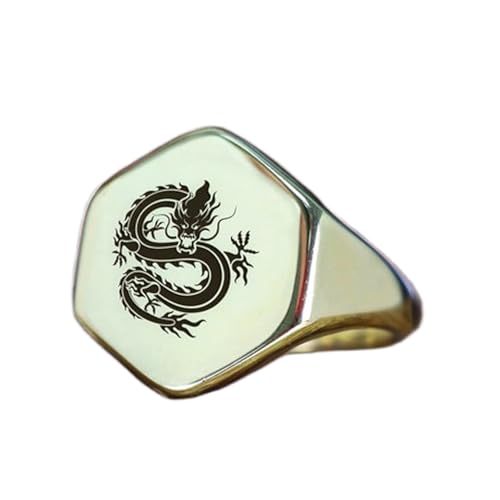 Bague dragon hexagonale style vintage pour affirmer votre look au quotidien