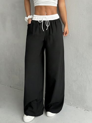 Image of dockstreet Loose fit Open Bottom Joggers /Loose fit, Trouser stylelowers /Cute Style, Relaxed Casual Lounge Pants for Women
