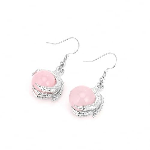 Boucles d'oreilles créoles quartz rose 12mm anti irritation oreille