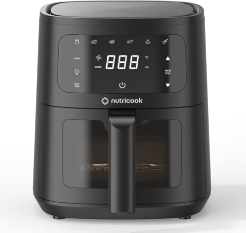 Image of Nutricook 4.5L Air Fryer Essential, 2026 New Launch, 100% Toxin-Free Ceramic Coating - No PTFE, PFAS, PFOA or Microplastics, Clear Window, 1300W, 6 Cooking Programs, 2-Year Warranty