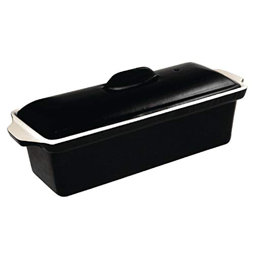 Vogue Terrine noire, 1.7L, taille : 120 (H) x 340 (L) x 105 (P) mm, intérieur émaillé, convient à tous les types de fours et de plaques de cuisson, batterie de...
